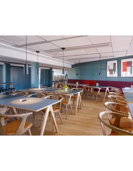 Mesa ARKO 200x90 cm de Comedor, Linóleo Roble / Negro - Lundbergs Möbler