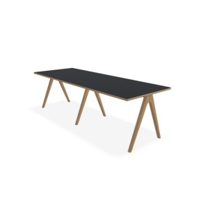 Mesa ARKO 240x90 cm de Comedor, Linóleo Roble / Negro -...