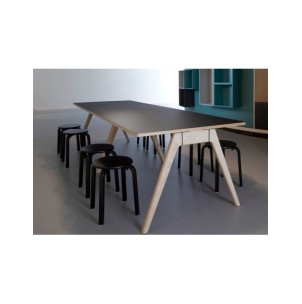 Mesa ARKO GRANDE 140x100 cm de Comedor, Linóleo Roble /... 2