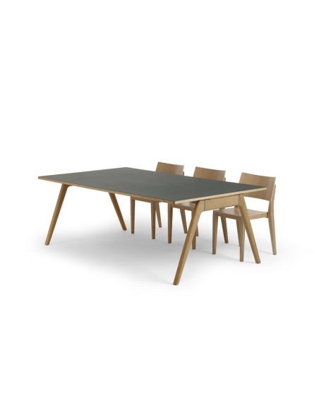 Mesa ARKO GRANDE 240x120 cm de Comedor, Linóleo Roble / Negro - Lundbergs Möbler