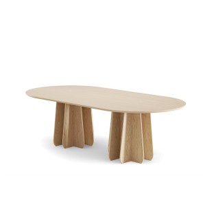 Mesa FUNGHI TONDO 240x120 cm de Comedor, Linóleo Burdeos...