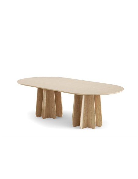 Mesa FUNGHI TONDO 240x120 cm de Comedor, Linóleo Burdeos - Lundbergs Möbler