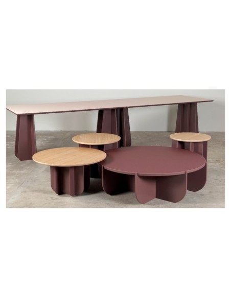 Mesa FUNGHI LARGO 180x90 cm de Comedor, Linóleo Burdeos - Lundbergs Möbler