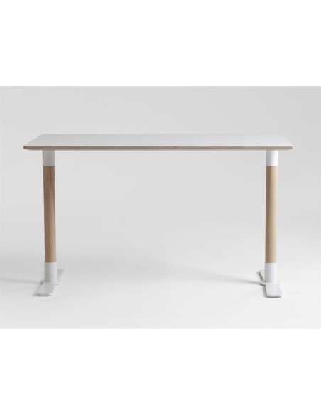 Mesa JIM T-STATIV 180x75 cm de Comedor, Laminado HP / Fresno / Blanco - Lundbergs Möbler
