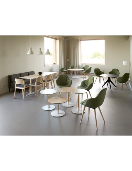 Mesa JOHN Ø60 cm de Comedor, Laminado HP / Fresno / Blanco - Lundbergs Möbler