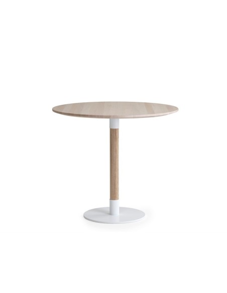 Mesa JOHN Ø80 cm de Comedor, Laminado HP / Fresno / Blanco - Lundbergs Möbler