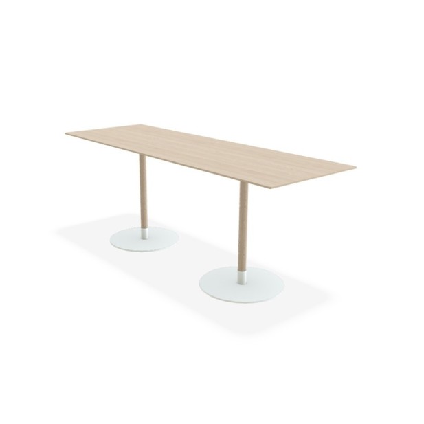 Mesa Alta JOHN HIGH 140x80 cm de Comedor, Laminado HP / Fresno / Blanco - Lundbergs Möbler