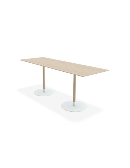 Mesa Alta JOHN HIGH 140x80 cm de Comedor, Laminado HP / Fresno / Blanco - Lundbergs Möbler