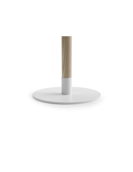 Mesa Alta JOHN HIGH Ø70 cm de Comedor, Laminado HP / Fresno / Blanco - Lundbergs Möbler