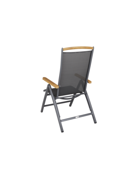 Silla Exterior Plegable ANDY, Aluminio / Textilene / Gris Antracita - Brafab