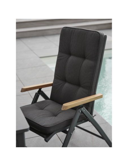 Silla Exterior Plegable ANDY, Aluminio / Textilene / Gris Antracita - Brafab