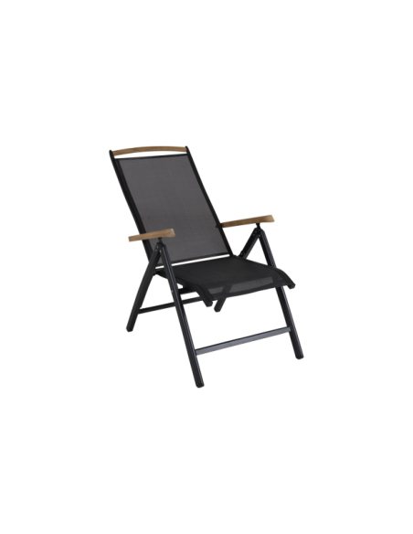 Silla Exterior Plegable ANDY, Aluminio / Textilene / Negro - Brafab