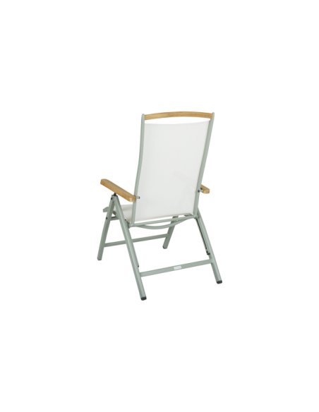Silla Exterior Plegable ANDY, Aluminio / Textilene / Verde / Blanco Roto - Brafab