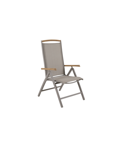 Silla Exterior Plegable ANDY, Aluminio / Textilene / Caqui / Beige - Brafab