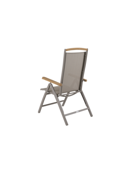 Silla Exterior Plegable ANDY, Aluminio / Textilene / Caqui / Beige - Brafab