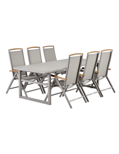 Silla Exterior Plegable ANDY, Aluminio / Textilene / Caqui / Beige - Brafab