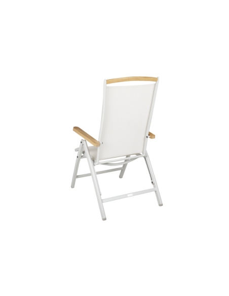 Silla Exterior Plegable ANDY, Aluminio / Textilene / Gris Claro / Blanco Roto - Brafab