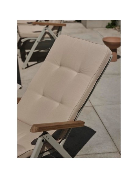 Silla Exterior Plegable ANDY, Aluminio / Textilene / Gris Claro / Blanco Roto - Brafab