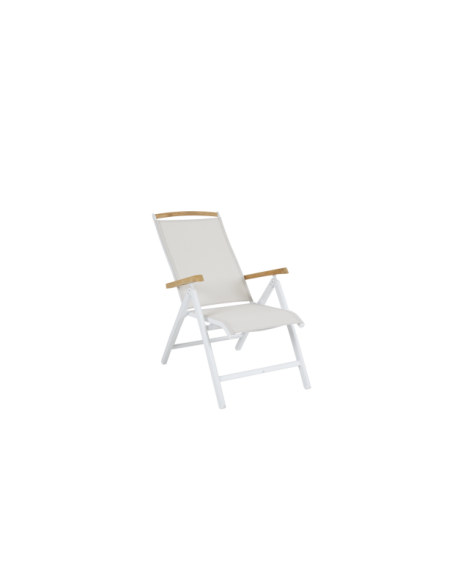 Silla Exterior Plegable ANDY, Aluminio / Textilene / Blanco - Brafab