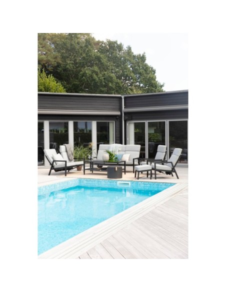 Reposapiés Exterior BELFORT, Aluminio / Olefina / Negro / Gris Perla - Brafab