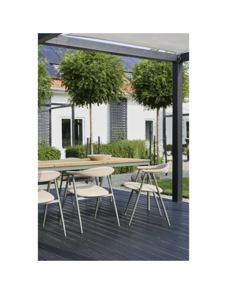 Silla con Brazos Exterior BOI, Aluminio / Olefina / Verde - Brafab