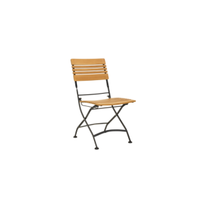 Silla de Comedor Exterior BREWER, Acero Negro / Madera de...