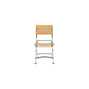 Silla de Comedor Exterior BREWER, Acero Negro / Madera de... 2