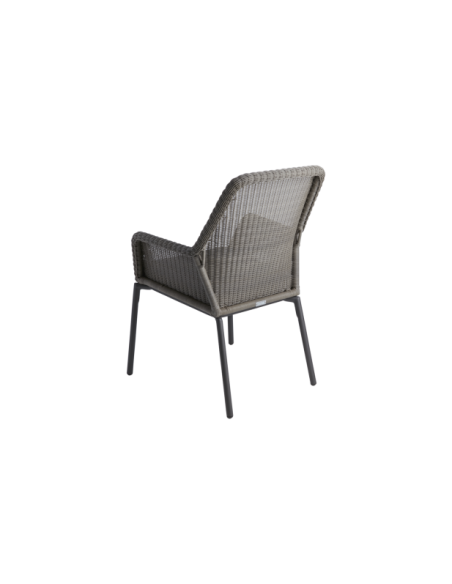 Silla de Comedor Exterior DIMMA, Ratán sintético / Olefina / Gris Antracita / Gris - Brafab