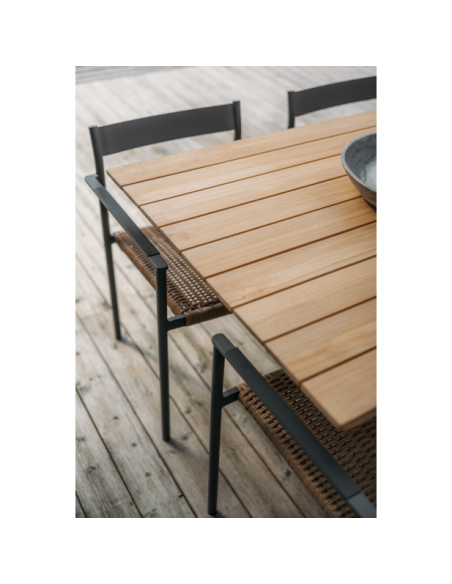 Silla de Comedor Exterior DK, Aluminio / Ratán sintético / Gris Antracita / Natural - Brafab