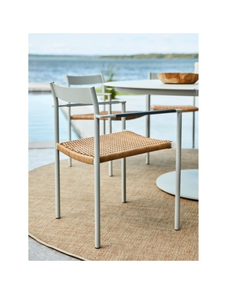 Silla de Comedor Exterior DK, Aluminio / Ratán sintético / Verde / Natural - Brafab