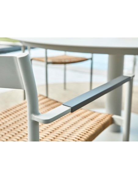 Silla de Comedor Exterior DK, Aluminio / Ratán sintético / Verde / Natural - Brafab