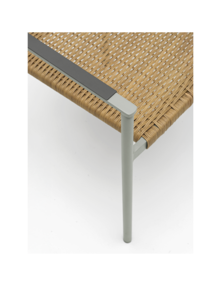 Silla de Comedor Exterior DK, Aluminio / Ratán sintético / Gris Claro / Natural - Brafab