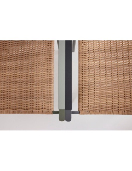 Silla de Comedor Exterior DK, Aluminio / Ratán sintético / Verde / Natural - Brafab