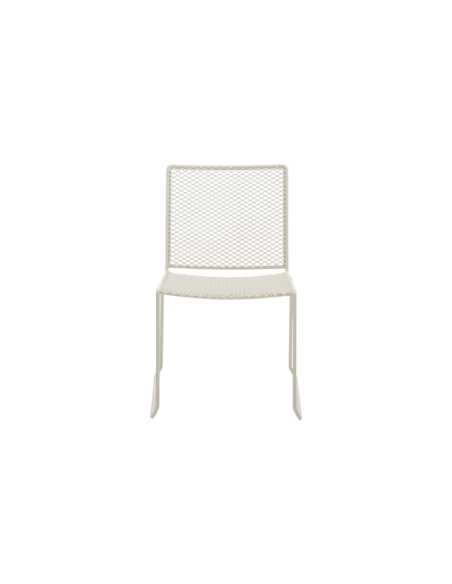 Silla de Comedor Exterior HARU, Acero / Blanco Perla - Brafab