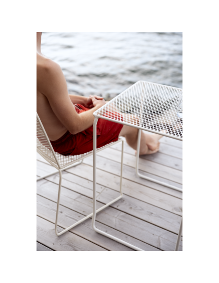 Silla de Comedor Exterior HARU, Acero / Blanco Perla - Brafab