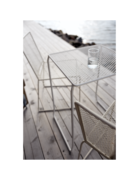 Silla de Comedor Exterior HARU, Acero / Blanco Perla - Brafab