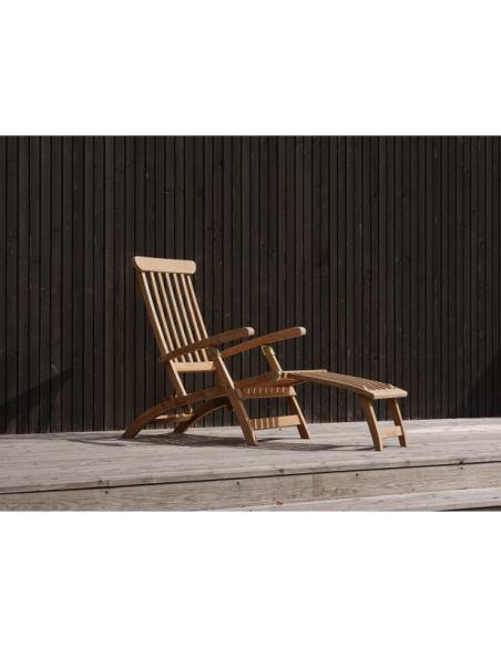 Tumbona Plegable Exterior JACKSON, Madera de Teca Natural - Brafab