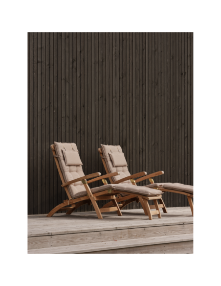 Tumbona Plegable Exterior JACKSON, Madera de Teca Natural - Brafab