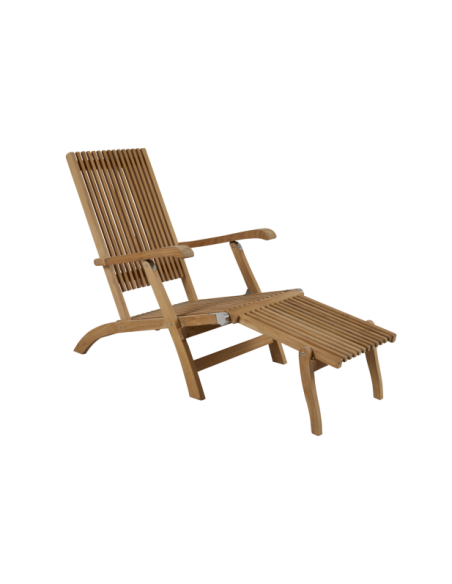 Tumbona Plegable Exterior JULITA, Madera de Teca Natural - Brafab