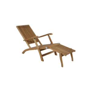 Tumbona Plegable Exterior JULITA, Madera de Teca Natural... 2