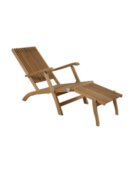 Tumbona Plegable Exterior JULITA, Madera de Teca Natural - Brafab