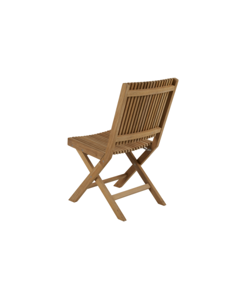 Silla de Comedor Plegable Exterior JULITA, Madera de Teca Natural - Brafab