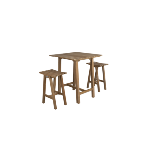 Taburete Alto Exterior KEROS 65 cm, Madera de Teca... 2