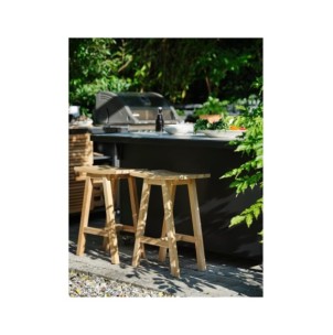 Taburete Alto Exterior KEROS 65 cm, Madera de Teca... 2