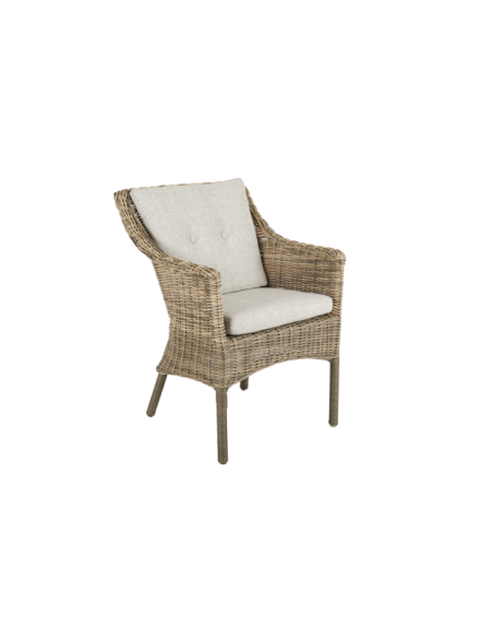 Sillón Exterior LENORA, Ratán sintético / Poliéster / Natural / Arena - Brafab