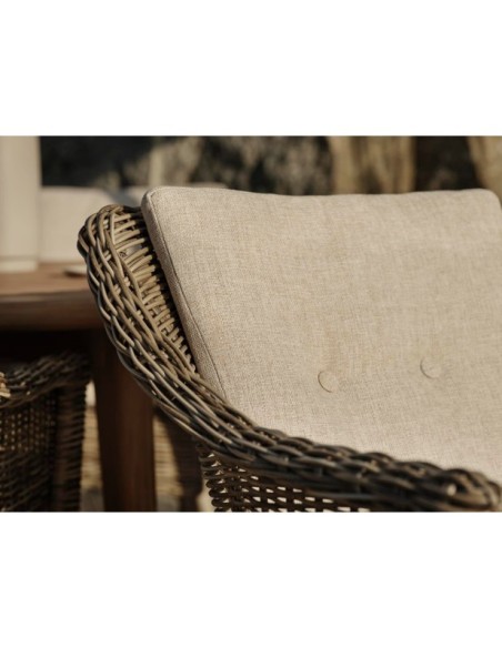 Sillón Exterior LENORA, Ratán sintético / Poliéster / Natural / Arena - Brafab