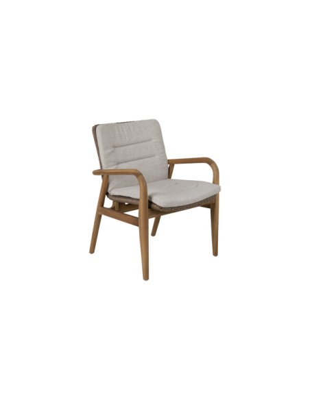Sillón Exterior LILJA, Madera de Teca Natural / Beige - Brafab