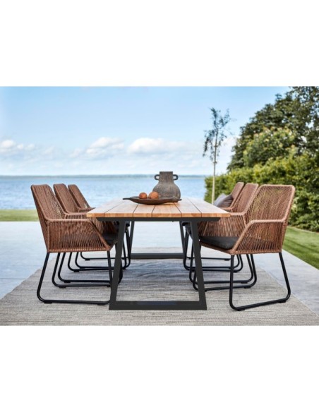 Sillón Exterior MIDWAY, Ratán sintético / Olefina / Natural / Negro - Brafab