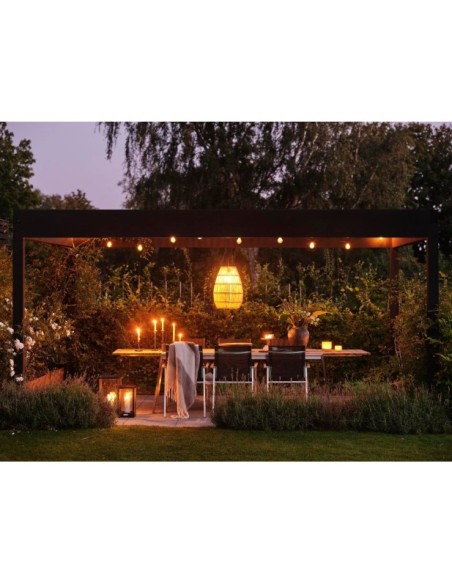 Silla de Comedor Exterior NAOS, Acero inoxidable / Teca / Textilene / Natural / Gris - Brafab