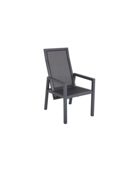 Silla Reclinable Exterior NEWFORT, Aluminio / Textilene / Gris Antracita - Brafab